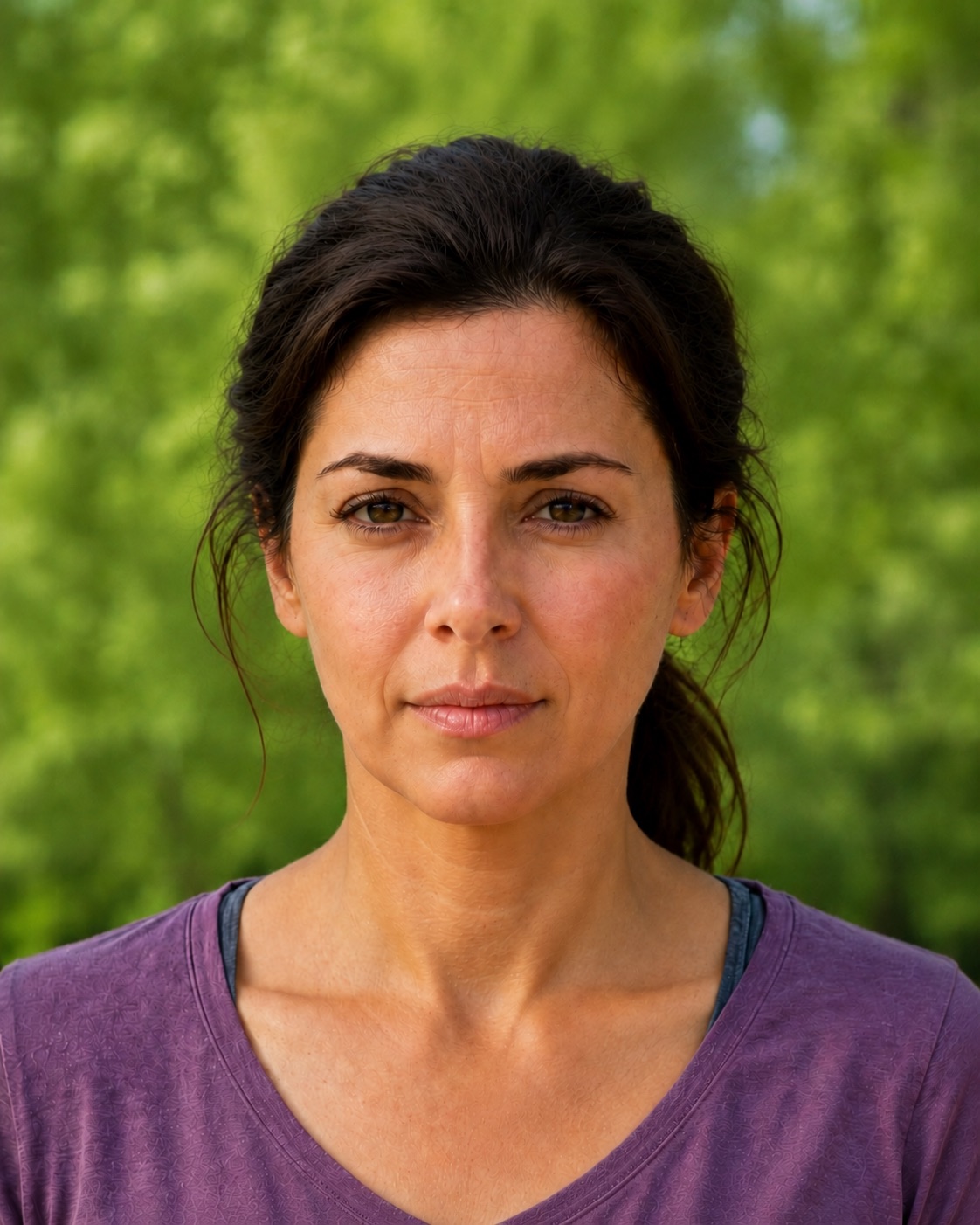 Rostro frontal de mujer para marcar las zonas de dolor facial y cervical